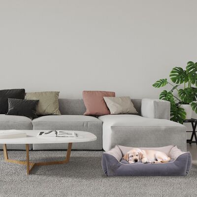 Pat pentru animale de companie, Paws & Whiskers, Lucy Dog & Cat L, Material exterior: 100% poliester, Gri / Gri deschis Pat pentru animale de companie, Paws & Whiskers, Lucy Dog & Cat L, Material exterior: 100% poliester, Gri / Gri deschis