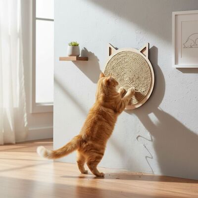 Covoraș de zgâriat pentru pisici, Paws & Whiskers, Mondle, Diametru interior: 26 cm, Bej Covoraș de zgâriat pentru pisici, Paws & Whiskers, Mondle, Diametru interior: 26 cm, Bej