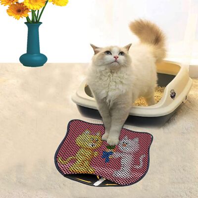 Covoras litiera pentru colectarea granulelor de nisip, Paws & Whiskers, Kdkafa0151, 50% PVC/50% poliester, Multicolor Covoras litiera pentru colectarea granulelor de nisip, Paws & Whiskers, Kdkafa0151, 50% PVC/50% poliester, Multicolor