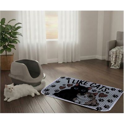 Covoras litiera pentru colectarea granulelor de nisip, Paws & Whiskers, Cat Lıtter Mat 22, Multicolor Covoras litiera pentru colectarea granulelor de nisip, Paws & Whiskers, Cat Lıtter Mat 22, Multicolor