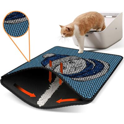 Covoras litiera pentru colectarea granulelor de nisip, Paws & Whiskers, Nrszn0255, 50% PVC/50% poliester, Multicolor Covoras litiera pentru colectarea granulelor de nisip, Paws & Whiskers, Nrszn0255, 50% PVC/50% poliester, Multicolor