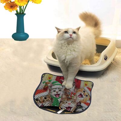 Covoras litiera pentru colectarea granulelor de nisip, Paws & Whiskers, Kdkafa0170, 50% PVC/50% poliester, Multicolor Covoras litiera pentru colectarea granulelor de nisip, Paws & Whiskers, Kdkafa0170, 50% PVC/50% poliester, Multicolor