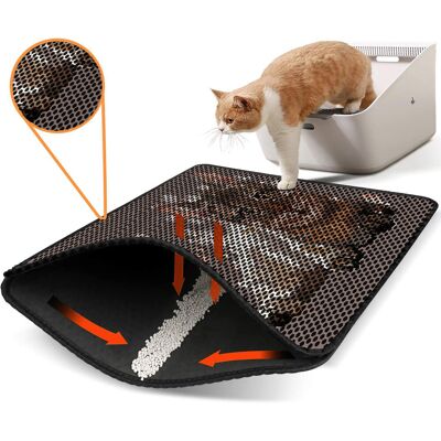Covoras litiera pentru colectarea granulelor de nisip, Paws & Whiskers, Nrszn0125, 50% PVC/50% poliester, Multicolor Covoras litiera pentru colectarea granulelor de nisip, Paws & Whiskers, Nrszn0125, 50% PVC/50% poliester, Multicolor