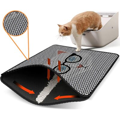 Covoras litiera pentru colectarea granulelor de nisip, Paws & Whiskers, Nrszn0181, 50% PVC/50% poliester, Multicolor Covoras litiera pentru colectarea granulelor de nisip, Paws & Whiskers, Nrszn0181, 50% PVC/50% poliester, Multicolor