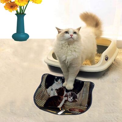 Covoras litiera pentru colectarea granulelor de nisip, Paws & Whiskers, Kdkafa0007, 50% PVC/50% poliester, Multicolor Covoras litiera pentru colectarea granulelor de nisip, Paws & Whiskers, Kdkafa0007, 50% PVC/50% poliester, Multicolor