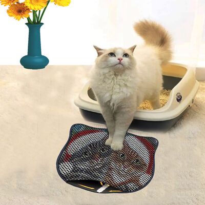 Covoras litiera pentru colectarea granulelor de nisip, Paws & Whiskers, Kdkafa0165, 50% PVC/50% poliester, Multicolor Covoras litiera pentru colectarea granulelor de nisip, Paws & Whiskers, Kdkafa0165, 50% PVC/50% poliester, Multicolor