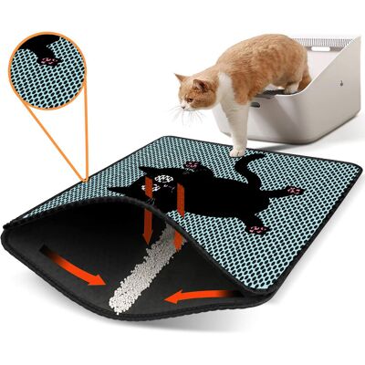 Covoras litiera pentru colectarea granulelor de nisip, Paws & Whiskers, Nrszn0158, 50% PVC/50% poliester, Multicolor Covoras litiera pentru colectarea granulelor de nisip, Paws & Whiskers, Nrszn0158, 50% PVC/50% poliester, Multicolor