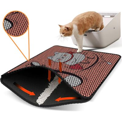 Covoras litiera pentru colectarea granulelor de nisip, Paws & Whiskers, Nrszn0083, 50% PVC/50% poliester, Multicolor Covoras litiera pentru colectarea granulelor de nisip, Paws & Whiskers, Nrszn0083, 50% PVC/50% poliester, Multicolor