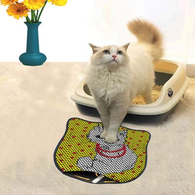 Covoras litiera pentru colectarea granulelor de nisip, Paws & Whiskers, Kdkafa0208, 50% PVC/50% poliester, Multicolor Covoras litiera pentru colectarea granulelor de nisip, Paws & Whiskers, Kdkafa0208, 50% PVC/50% poliester, Multicolor