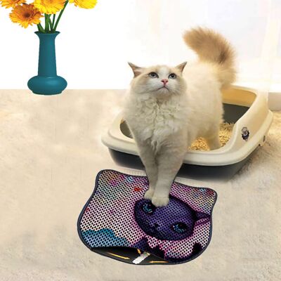 Covoras litiera pentru colectarea granulelor de nisip, Paws & Whiskers, Kdkafa0112, 50% PVC/50% poliester, Multicolor Covoras litiera pentru colectarea granulelor de nisip, Paws & Whiskers, Kdkafa0112, 50% PVC/50% poliester, Multicolor