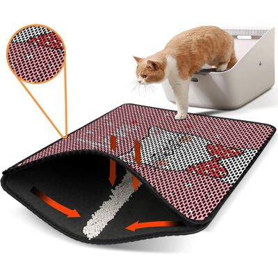 Covoras litiera pentru colectarea granulelor de nisip, Paws & Whiskers, Nrszn0163, 50% PVC/50% poliester, Multicolor Covoras litiera pentru colectarea granulelor de nisip, Paws & Whiskers, Nrszn0163, 50% PVC/50% poliester, Multicolor
