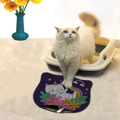 Covoras litiera pentru colectarea granulelor de nisip, Paws & Whiskers, Kdkafa0052, 50% PVC/50% poliester, Multicolor Covoras litiera pentru colectarea granulelor de nisip, Paws & Whiskers, Kdkafa0052, 50% PVC/50% poliester, Multicolor
