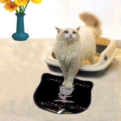 Covoras litiera pentru colectarea granulelor de nisip, Paws & Whiskers, Kdkafa0029, 50% PVC/50% poliester, Multicolor Covoras litiera pentru colectarea granulelor de nisip, Paws & Whiskers, Kdkafa0029, 50% PVC/50% poliester, Multicolor