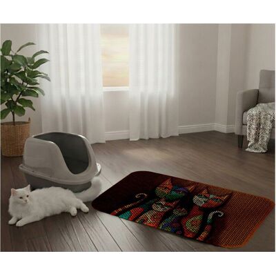 Covoras litiera pentru colectarea granulelor de nisip, Paws & Whiskers, Cat Lıtter Mat 6, Multicolor Covoras litiera pentru colectarea granulelor de nisip, Paws & Whiskers, Cat Lıtter Mat 6, Multicolor