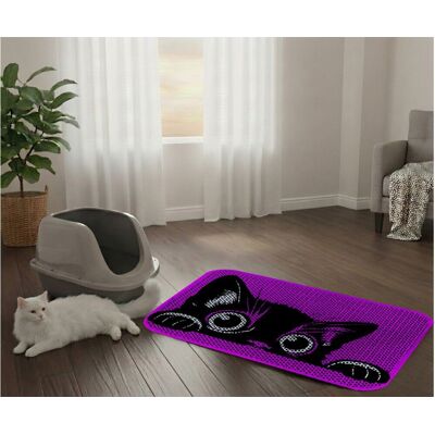 Covoras litiera pentru colectarea granulelor de nisip, Paws & Whiskers, Cat Lıtter Mat 17, Multicolor Covoras litiera pentru colectarea granulelor de nisip, Paws & Whiskers, Cat Lıtter Mat 17, Multicolor