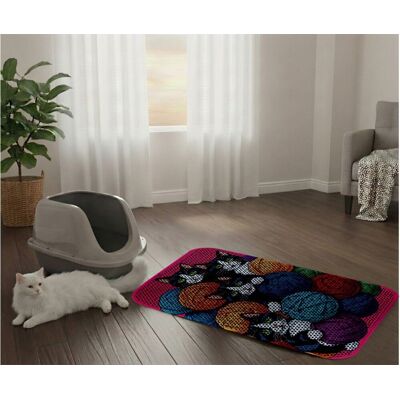 Covoras litiera pentru colectarea granulelor de nisip, Paws & Whiskers, Cat Lıtter Mat 3, Multicolor Covoras litiera pentru colectarea granulelor de nisip, Paws & Whiskers, Cat Lıtter Mat 3, Multicolor