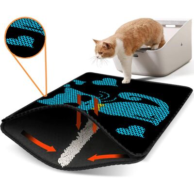 Covoras litiera pentru colectarea granulelor de nisip, Paws & Whiskers, Nrszn0135, 50% PVC/50% poliester, Multicolor Covoras litiera pentru colectarea granulelor de nisip, Paws & Whiskers, Nrszn0135, 50% PVC/50% poliester, Multicolor