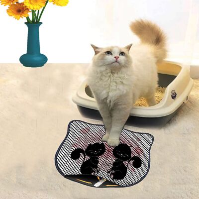 Covoras litiera pentru colectarea granulelor de nisip, Paws & Whiskers, Kdkafa0004, 50% PVC/50% poliester, Multicolor Covoras litiera pentru colectarea granulelor de nisip, Paws & Whiskers, Kdkafa0004, 50% PVC/50% poliester, Multicolor