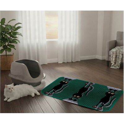 Covoras litiera pentru colectarea granulelor de nisip, Paws & Whiskers, Cat Lıtter Mat 57, Multicolor Covoras litiera pentru colectarea granulelor de nisip, Paws & Whiskers, Cat Lıtter Mat 57, Multicolor