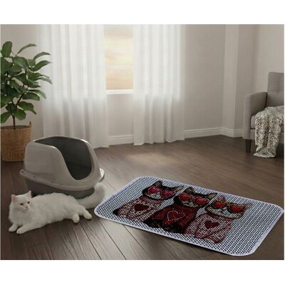Covoras litiera pentru colectarea granulelor de nisip, Paws & Whiskers, Cat Lıtter Mat 13, Multicolor Covoras litiera pentru colectarea granulelor de nisip, Paws & Whiskers, Cat Lıtter Mat 13, Multicolor