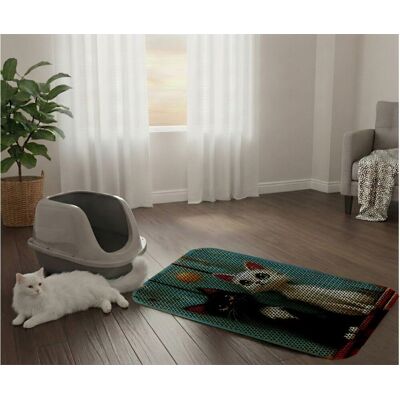 Covoras litiera pentru colectarea granulelor de nisip, Paws & Whiskers, Cat Lıtter Mat 49, Multicolor Covoras litiera pentru colectarea granulelor de nisip, Paws & Whiskers, Cat Lıtter Mat 49, Multicolor