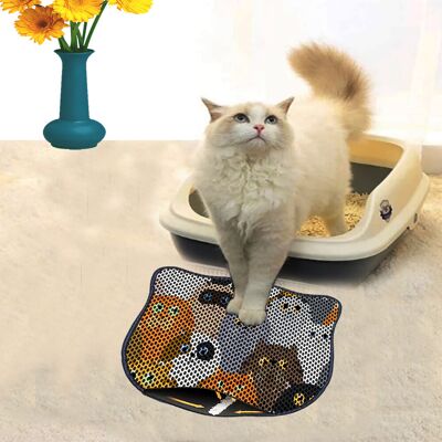 Covoras litiera pentru colectarea granulelor de nisip, Paws & Whiskers, Kdkafa0008, 50% PVC/50% poliester, Multicolor Covoras litiera pentru colectarea granulelor de nisip, Paws & Whiskers, Kdkafa0008, 50% PVC/50% poliester, Multicolor