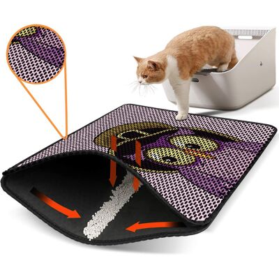 Covoras litiera pentru colectarea granulelor de nisip, Paws & Whiskers, Nrszn0122, 50% PVC/50% poliester, Multicolor Covoras litiera pentru colectarea granulelor de nisip, Paws & Whiskers, Nrszn0122, 50% PVC/50% poliester, Multicolor
