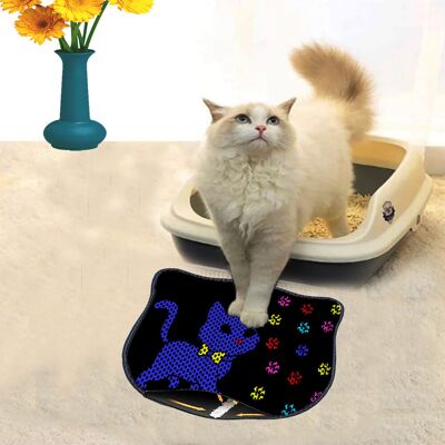 Covoras litiera pentru colectarea granulelor de nisip, Paws & Whiskers, Kdkafa0103, 50% PVC/50% poliester, Multicolor Covoras litiera pentru colectarea granulelor de nisip, Paws & Whiskers, Kdkafa0103, 50% PVC/50% poliester, Multicolor