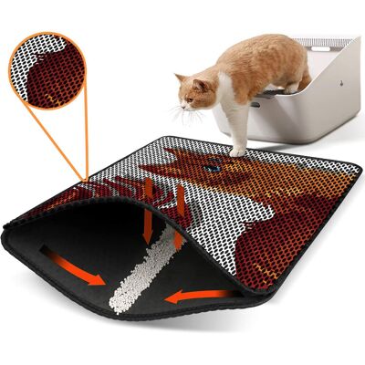 Covoras litiera pentru colectarea granulelor de nisip, Paws & Whiskers, Nrszn0093, 50% PVC/50% poliester, Multicolor Covoras litiera pentru colectarea granulelor de nisip, Paws & Whiskers, Nrszn0093, 50% PVC/50% poliester, Multicolor