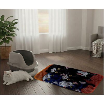 Covoras litiera pentru colectarea granulelor de nisip, Paws & Whiskers, Cat Lıtter Mat 38, Multicolor Covoras litiera pentru colectarea granulelor de nisip, Paws & Whiskers, Cat Lıtter Mat 38, Multicolor