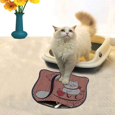 Covoras litiera pentru colectarea granulelor de nisip, Paws & Whiskers, Kdkafa0083, 50% PVC/50% poliester, Multicolor Covoras litiera pentru colectarea granulelor de nisip, Paws & Whiskers, Kdkafa0083, 50% PVC/50% poliester, Multicolor