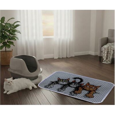 Covoras litiera pentru colectarea granulelor de nisip, Paws & Whiskers, Cat Lıtter Mat 23, Multicolor Covoras litiera pentru colectarea granulelor de nisip, Paws & Whiskers, Cat Lıtter Mat 23, Multicolor