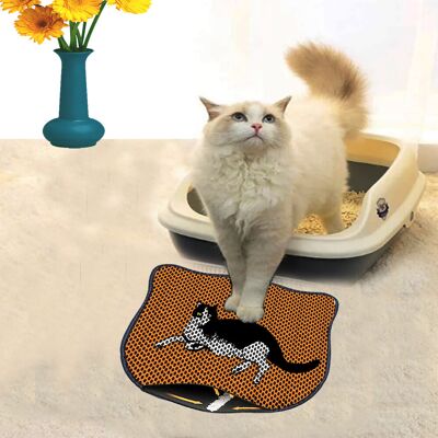 Covoras litiera pentru colectarea granulelor de nisip, Paws & Whiskers, Kdkafa0014, 50% PVC/50% poliester, Multicolor Covoras litiera pentru colectarea granulelor de nisip, Paws & Whiskers, Kdkafa0014, 50% PVC/50% poliester, Multicolor