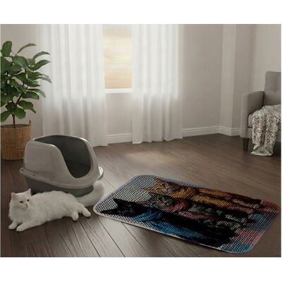 Covoras litiera pentru colectarea granulelor de nisip, Paws & Whiskers, Cat Lıtter Mat 47, Multicolor Covoras litiera pentru colectarea granulelor de nisip, Paws & Whiskers, Cat Lıtter Mat 47, Multicolor