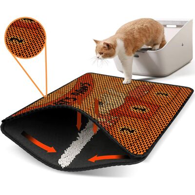 Covoras litiera pentru colectarea granulelor de nisip, Paws & Whiskers, Nrszn0248, 50% PVC/50% poliester, Multicolor Covoras litiera pentru colectarea granulelor de nisip, Paws & Whiskers, Nrszn0248, 50% PVC/50% poliester, Multicolor