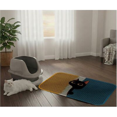 Covoras litiera pentru colectarea granulelor de nisip, Paws & Whiskers, Cat Lıtter Mat 11, Multicolor Covoras litiera pentru colectarea granulelor de nisip, Paws & Whiskers, Cat Lıtter Mat 11, Multicolor