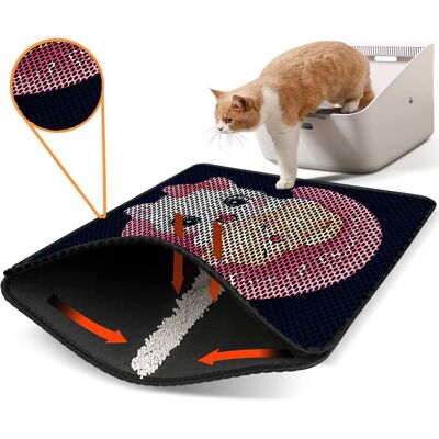 Covoras litiera pentru colectarea granulelor de nisip, Paws & Whiskers, Nrszn0065, 50% PVC/50% poliester, Multicolor Covoras litiera pentru colectarea granulelor de nisip, Paws & Whiskers, Nrszn0065, 50% PVC/50% poliester, Multicolor