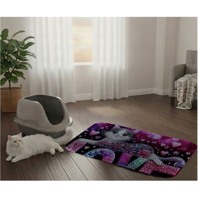 Covoras litiera pentru colectarea granulelor de nisip, Paws & Whiskers, Cat Lıtter Mat 52, Multicolor Covoras litiera pentru colectarea granulelor de nisip, Paws & Whiskers, Cat Lıtter Mat 52, Multicolor