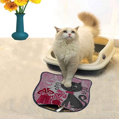 Covoras litiera pentru colectarea granulelor de nisip, Paws & Whiskers, Kdkafa0058, 50% PVC/50% poliester, Multicolor Covoras litiera pentru colectarea granulelor de nisip, Paws & Whiskers, Kdkafa0058, 50% PVC/50% poliester, Multicolor