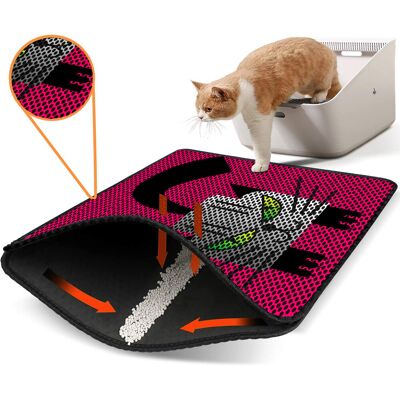 Covoras litiera pentru colectarea granulelor de nisip, Paws & Whiskers, Nrszn0182, 50% PVC/50% poliester, Multicolor Covoras litiera pentru colectarea granulelor de nisip, Paws & Whiskers, Nrszn0182, 50% PVC/50% poliester, Multicolor
