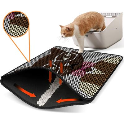 Covoras litiera pentru colectarea granulelor de nisip, Paws & Whiskers, Nrszn0187, 50% PVC/50% poliester, Multicolor Covoras litiera pentru colectarea granulelor de nisip, Paws & Whiskers, Nrszn0187, 50% PVC/50% poliester, Multicolor