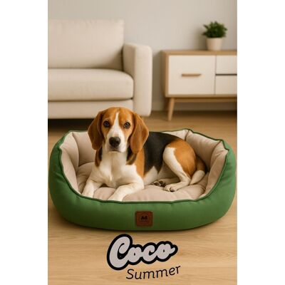 Pat pentru animale de companie, Paws & Whiskers, Coco Summer L, Material exterior: 100% poliester, Verde Pat pentru animale de companie, Paws & Whiskers, Coco Summer L, Material exterior: 100% poliester, Verde