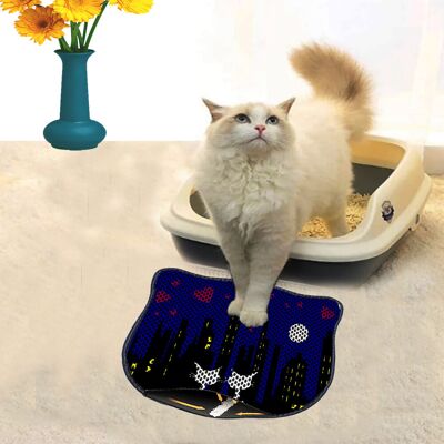 Covoras litiera pentru colectarea granulelor de nisip, Paws & Whiskers, Kdkafa0254, 50% PVC/50% poliester, Multicolor Covoras litiera pentru colectarea granulelor de nisip, Paws & Whiskers, Kdkafa0254, 50% PVC/50% poliester, Multicolor