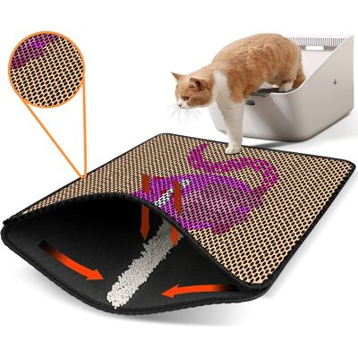 Covoras litiera pentru colectarea granulelor de nisip, Paws & Whiskers, Nrszn0249, 50% PVC/50% poliester, Multicolor Covoras litiera pentru colectarea granulelor de nisip, Paws & Whiskers, Nrszn0249, 50% PVC/50% poliester, Multicolor