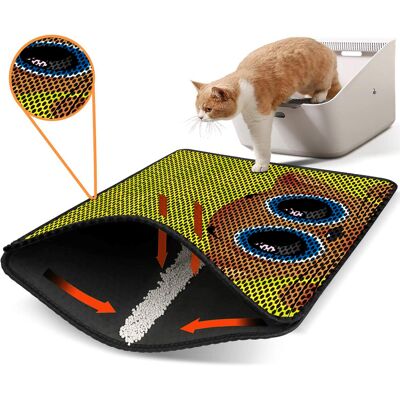 Covoras litiera pentru colectarea granulelor de nisip, Paws & Whiskers, Nrszn0238, 50% PVC/50% poliester, Multicolor Covoras litiera pentru colectarea granulelor de nisip, Paws & Whiskers, Nrszn0238, 50% PVC/50% poliester, Multicolor
