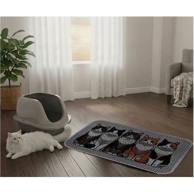 Covoras litiera pentru colectarea granulelor de nisip, Paws & Whiskers, Cat Lıtter Mat 15, Multicolor Covoras litiera pentru colectarea granulelor de nisip, Paws & Whiskers, Cat Lıtter Mat 15, Multicolor