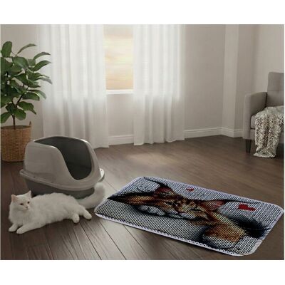 Covoras litiera pentru colectarea granulelor de nisip, Paws & Whiskers, Cat Lıtter Mat 33, Multicolor Covoras litiera pentru colectarea granulelor de nisip, Paws & Whiskers, Cat Lıtter Mat 33, Multicolor