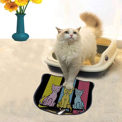 Covoras litiera pentru colectarea granulelor de nisip, Paws & Whiskers, Kdkafa0005, 50% PVC/50% poliester, Multicolor Covoras litiera pentru colectarea granulelor de nisip, Paws & Whiskers, Kdkafa0005, 50% PVC/50% poliester, Multicolor