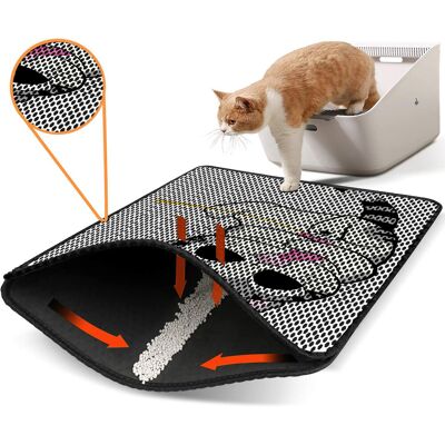 Covoras litiera pentru colectarea granulelor de nisip, Paws & Whiskers, Nrszn0138, 50% PVC/50% poliester, Multicolor Covoras litiera pentru colectarea granulelor de nisip, Paws & Whiskers, Nrszn0138, 50% PVC/50% poliester, Multicolor