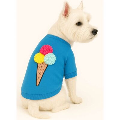Hanorac pentru câini, Paws & Whiskers, Blueıcecreamsweat, Albastru Hanorac pentru câini, Paws & Whiskers, Blueıcecreamsweat, Albastru